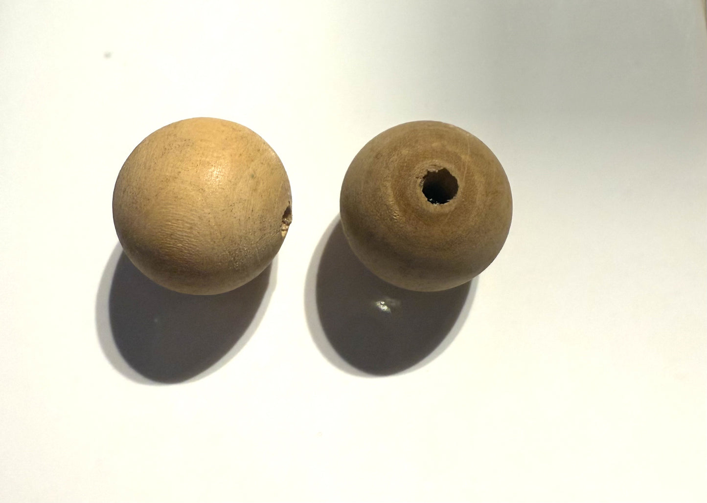 Beige houten kraal 19mm