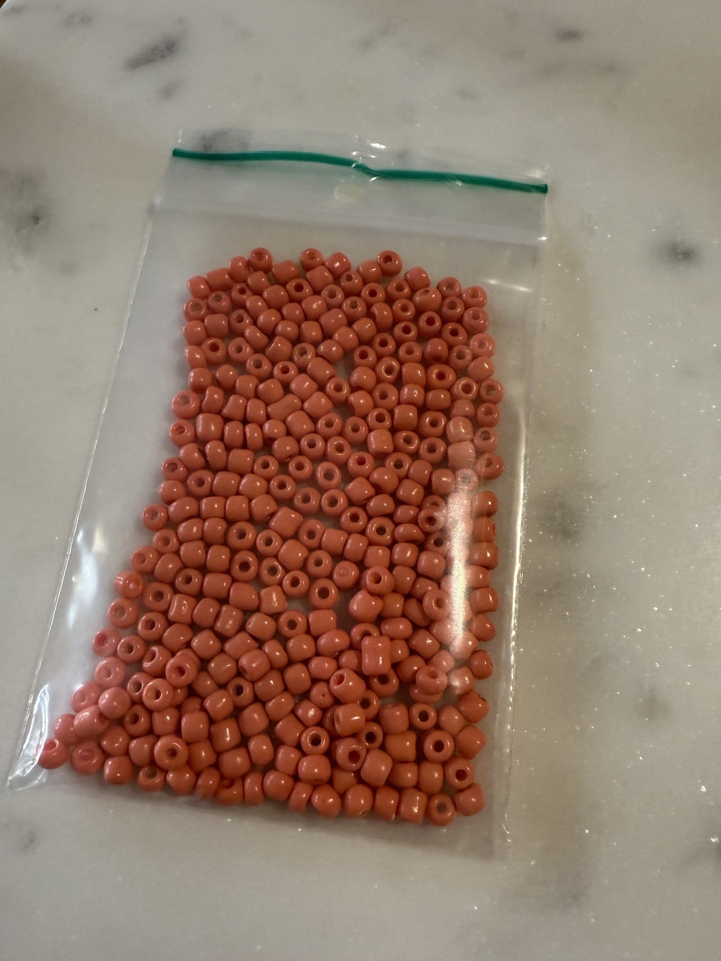 zalm roze/oranje rocailles ( 25gram )