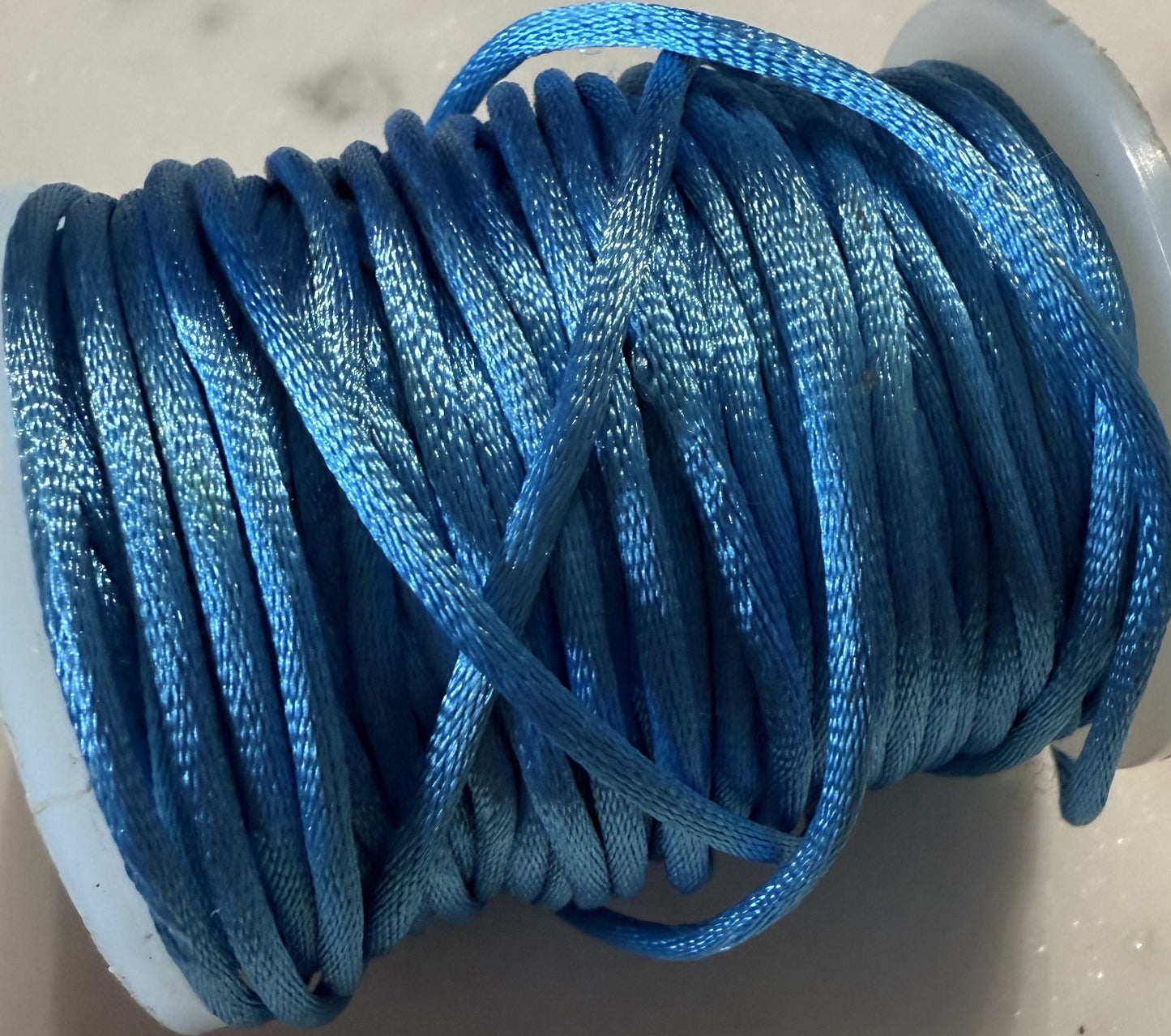 Satijnkoord blauw ( prijs is per meter )