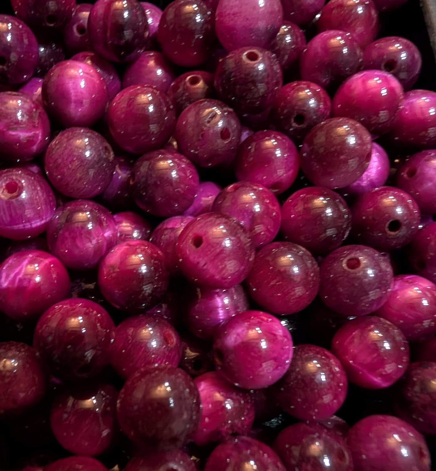 Roze/rode tijgeroog kralen