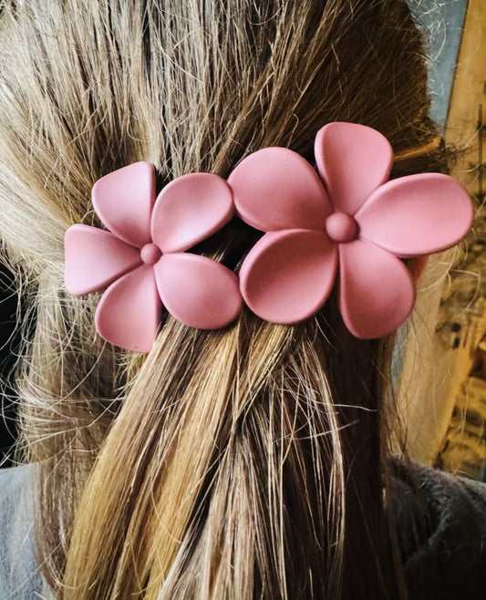 Haarklem roze bloemen