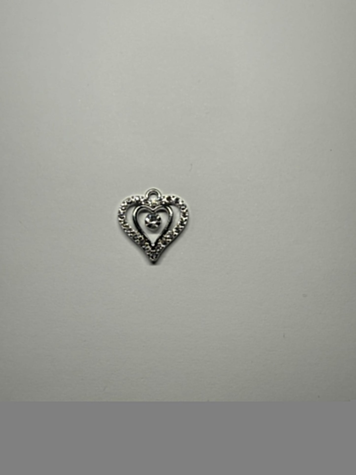 zilveren hart met steentjes Nr144