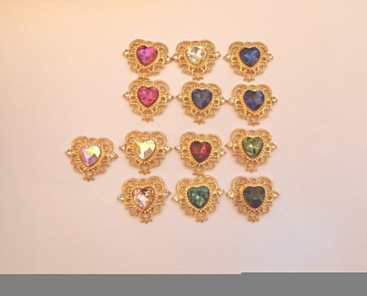 hart bedel met gekleurde steen