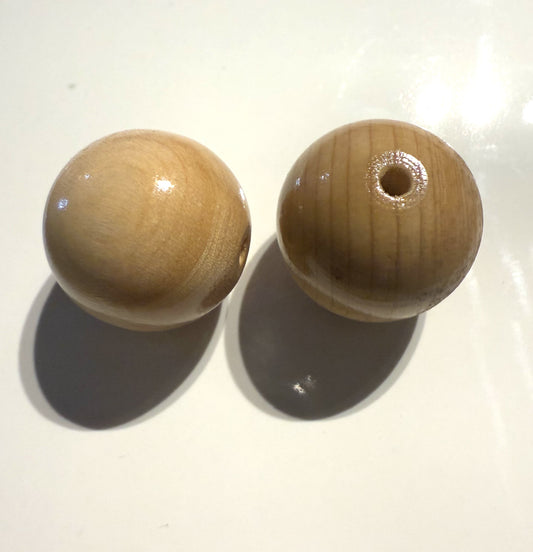 Beige houten kraal 13,5mm