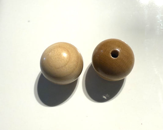 Beige houten kraal 18mm