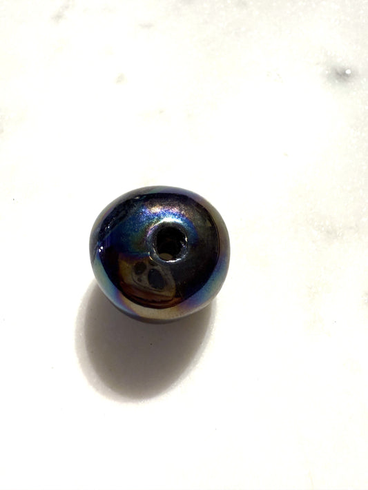 paars/blauwe keramiek kraal