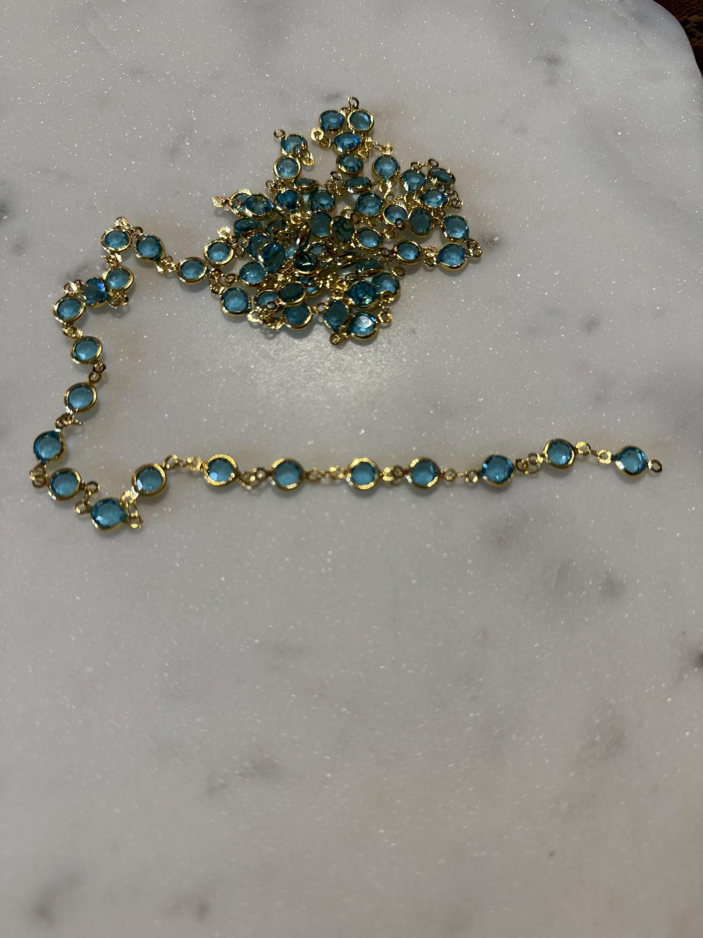 ketting met groene steentjes ( prijs per 10cm )