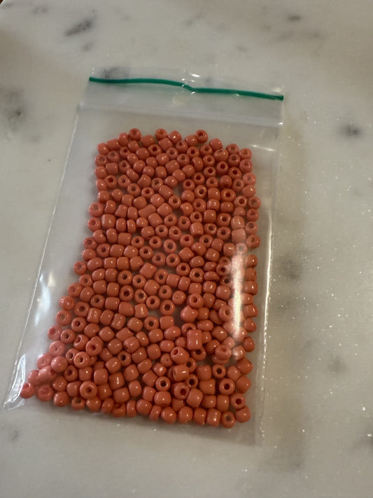 zalm roze/oranje rocailles ( 25gram )