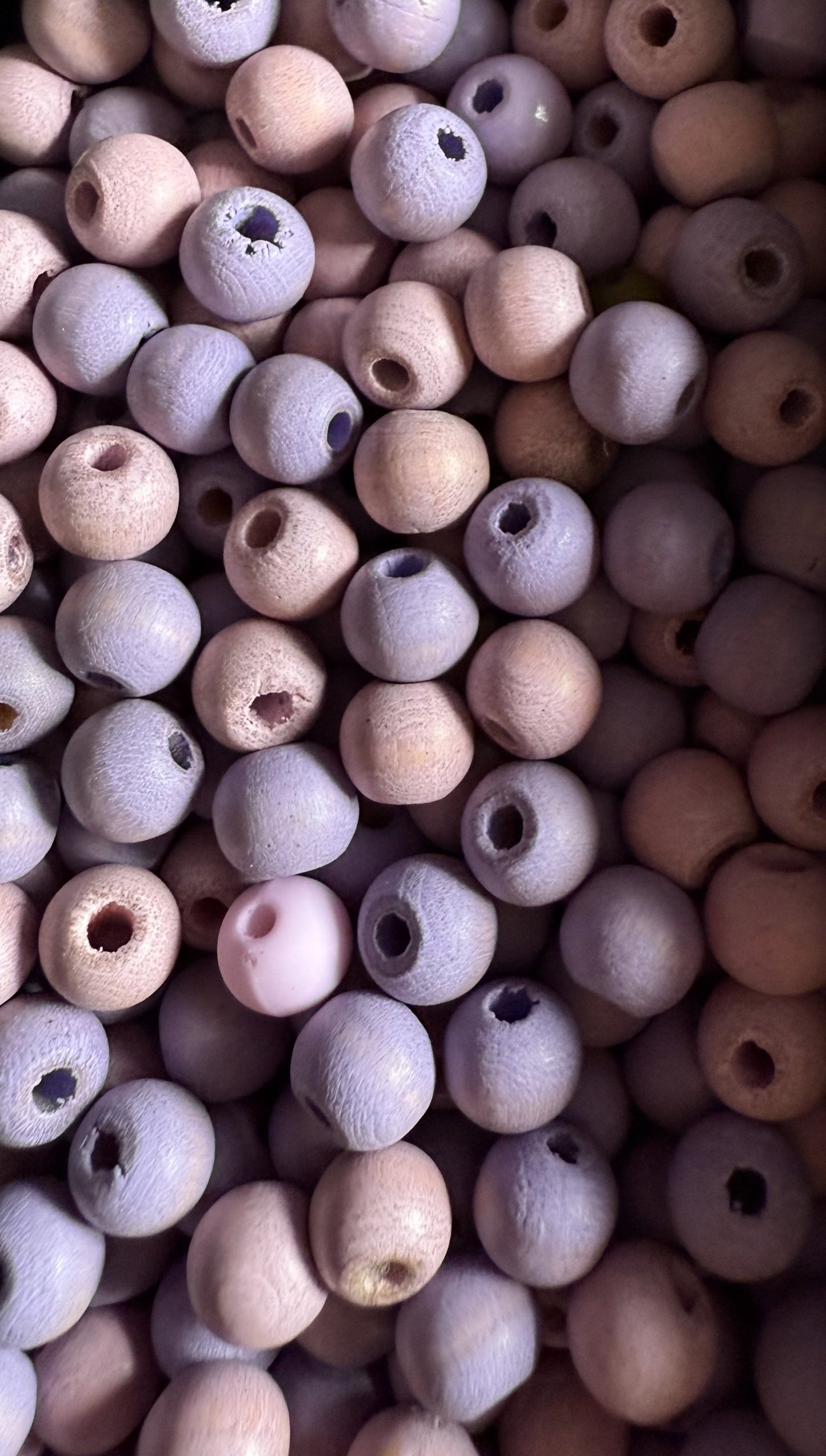 mix paars/roze houten kralen