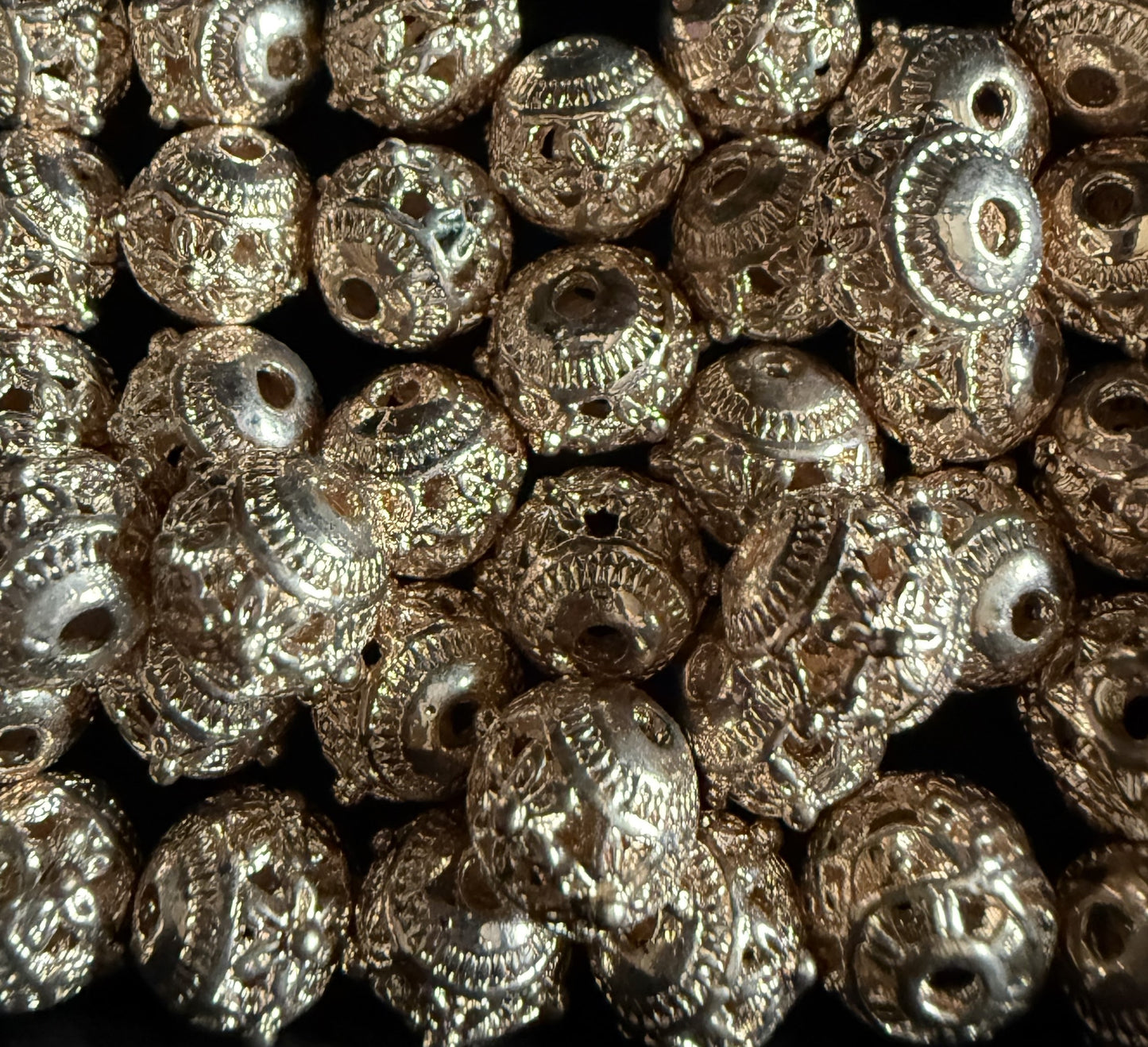 rozé/goud metalen kraal