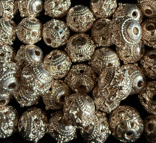 rozé/goud metalen kraal