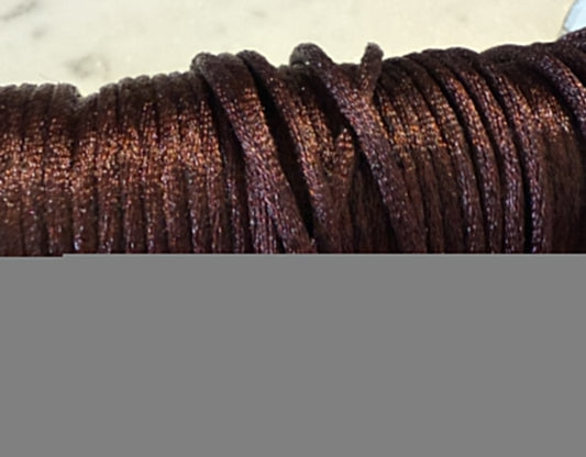 Satijnkoord donkerbruin ( prijs is per meter )