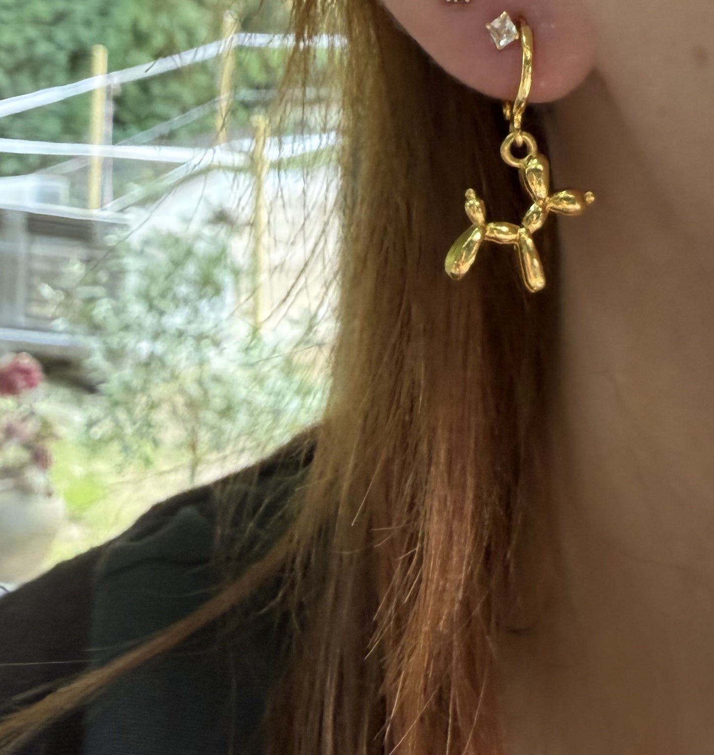 Balloon dog earring