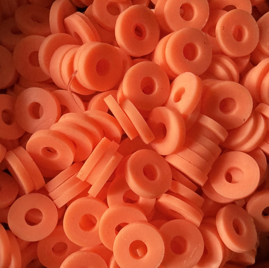 Oranje polymeer schijfjes